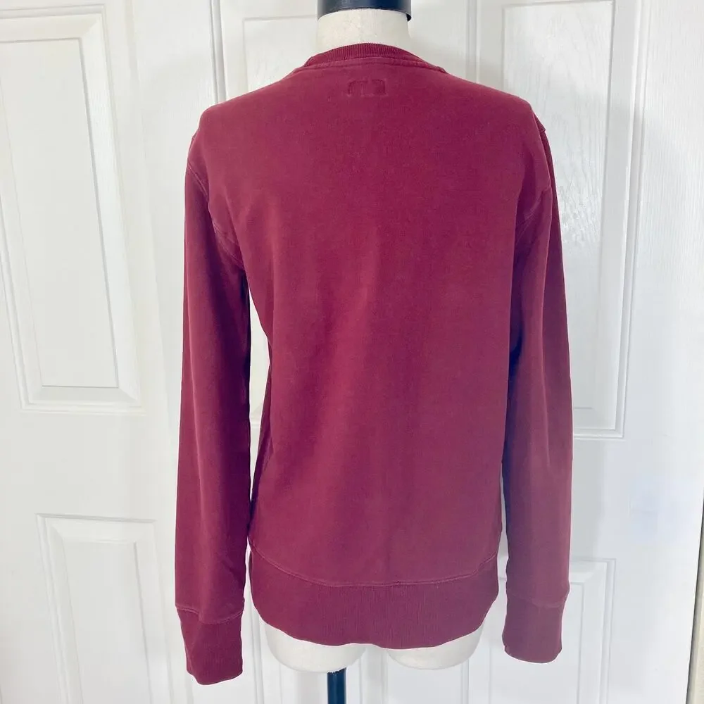 Armani Jeans burgundy logo sweatshirt, cotton crew neck long sleeve top - Picture 5 of 10